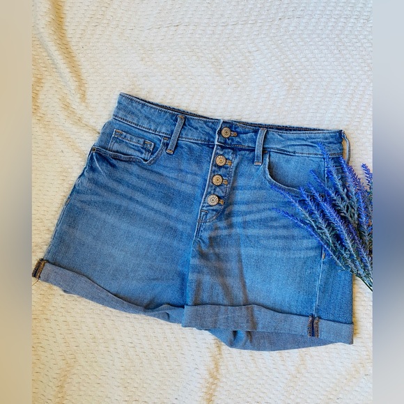High-rise button fly cuffed denim shorts by Old Navy Size 2 - Picture 3 of 8